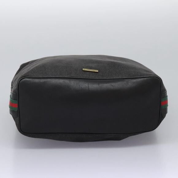 GUCCI Web Sherry Line Shoulder Bag Denim Black Red Green - Picture 9 of 16